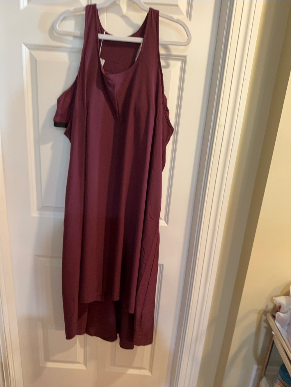 HALARA Cold-Shoulder High-Low Midi Dress - Burgundy - Picture 3 of 7